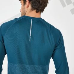 T-SHIRT RUNNING HOMME RESPIRANT MANCHE LONGUE - KIPRUN CARE BLEU PETROLE LTD -Activités De Plein Air t shirt running homme respirant manche longue kiprun care bleu petrole ltd 3