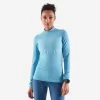 TEE SHIRT MANCHES LONGUES RUNNING SANS COUTURES FEMME - KIPRUN SKINCARE BLEU -Activités De Plein Air tee shirt manches longues running sans coutures femme kiprun skincare bleu