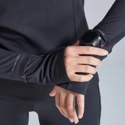 TEE SHIRT RUNNING MANCHES LONGUES HIVER FEMME KIPRUN WARM LIGHT NOIR ROSE -Activités De Plein Air tee shirt running manches longues hiver femme kiprun warm light noir rose 3