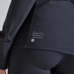 TEE SHIRT RUNNING MANCHES LONGUES HIVER FEMME KIPRUN WARM LIGHT NOIR ROSE -Activités De Plein Air tee shirt running manches longues hiver femme kiprun warm light noir rose 8