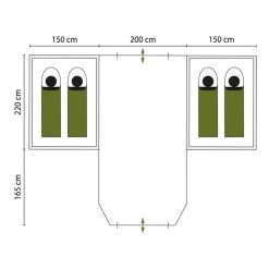 Tente Dôme Hammerfest 4 Plus - Camping - 2 Cabines - 4 Personnes - 2 Entrées -Activités De Plein Air tente dome hammerfest 4 plus camping 2 cabines 4 personnes 2 entrees 6