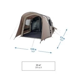 Quechua Tente Gonflable De Camping - AirSeconds 4.2 Polycoton - 4 Personnes - 2 Chambres -Activités De Plein Air tente gonflable de camping airseconds 42 polycoton 4 personnes 2 chambres 2
