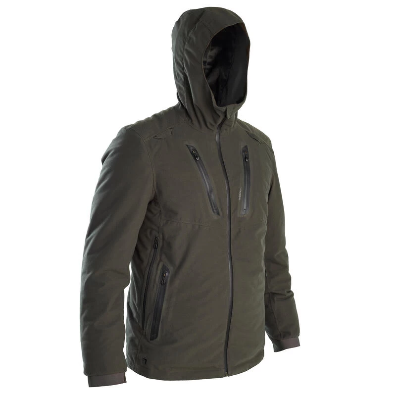 VESTE CHASSE CHAUDE IMPERMEABLE SILENCIEUSE VERTE 900 3 VESTE CHASSE CHAUDE IMPERMEABLE SILENCIEUSE VERTE 900