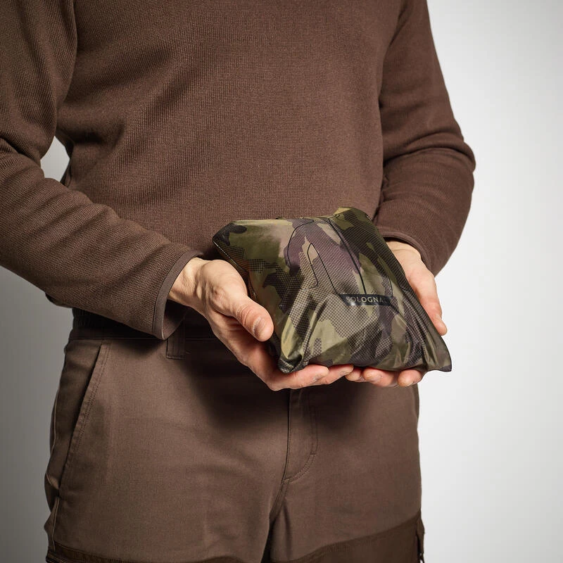 VESTE CHASSE IMPERMÉABLE LEGERE CAMO VERTE 100 9 VESTE CHASSE IMPERMÉABLE LEGERE CAMO VERTE 100 – Image 7