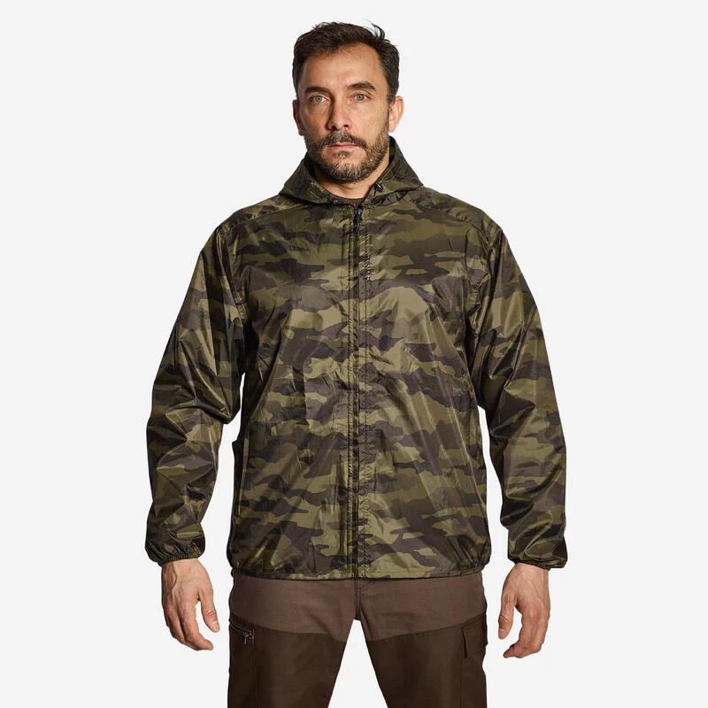 VESTE CHASSE IMPERMÉABLE LEGERE CAMO VERTE 100 3 VESTE CHASSE IMPERMÉABLE LEGERE CAMO VERTE 100