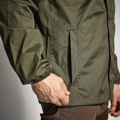 VESTE CHASSE IMPERMEABLE VERTE 100 -Activités De Plein Air veste chasse impermeable verte 100 4