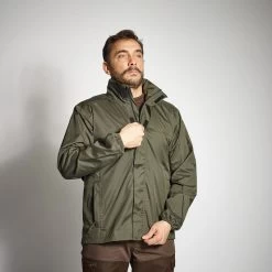 VESTE CHASSE IMPERMEABLE VERTE 100 -Activités De Plein Air veste chasse impermeable verte 100 6