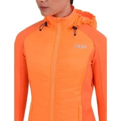 Veste De Course Superhermique Des Femmes Avec Poches Zippées Et Capot -Activités De Plein Air veste de course superhermique des femmes avec poches zippees et capot 3