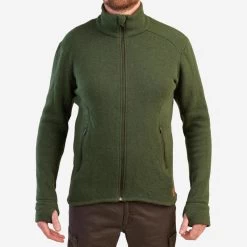 Veste Laine Chasse Chaude Respirante Silencieuse Verte 900