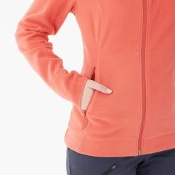 Quechua Veste Polaire De Randonnée - MH120 -orange Femme -Activités De Plein Air veste polaire de randonnee mh120 orange femme 3