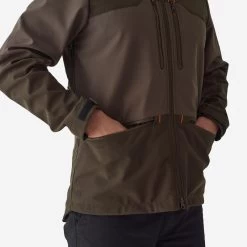 VESTE SOFTSHELL CHASSE MARRON 500 -Activités De Plein Air veste softshell chasse marron 500 4