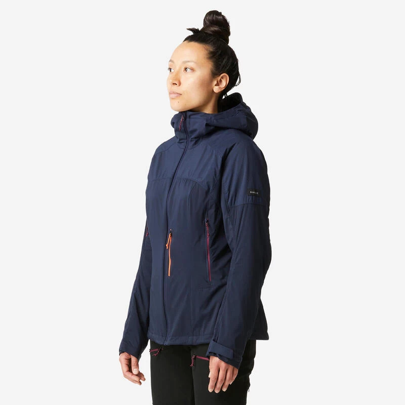 Veste Softshell Coupe Vent De Trek Montagne - MT900 Bleu Marine Femme 3 Veste Softshell Coupe Vent De Trek Montagne - MT900 Bleu Marine Femme